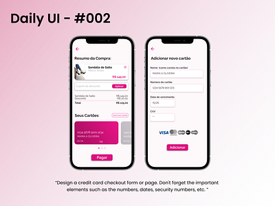 Daily UI - #002 - Credit card checkout app daily ui dailyui design graphic design ui