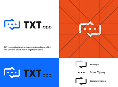 TXT app logo design challenge dailylogochallenge grid grid logo icon logo logo design logocore logopresentation