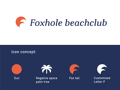 Foxhole beachclub logo design beachclub branding design graphicdesign icon illustrator logo logodesign logodesigner logos vector