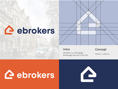 ebrokers logo design branding brokers challenge design grid grid logo icon illustrator logo logodesign logodesigner logos logotype mortgage presentation vector