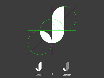 Letter J + Leaf icon logo exploration