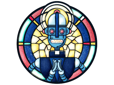 Robotic Priests bristol conceptual illustration editorial editorial art editorial illustration illustration illustration art illustrations illustrator magazine illustration news ilustation newspaper illustration religion robot robotic robots science and technology stained glass