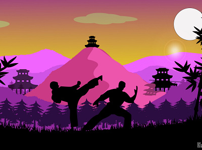 kung fu illustration design illustration