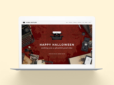 KiraButler.com Halloween Edition Website author creepy halloween haunted house horror spooky typewriter vintage web website writer young adult