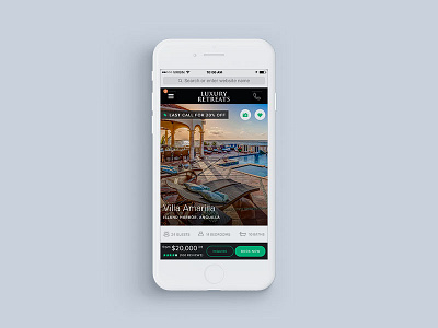 Luxury Retreats Mobile Product Detail Page