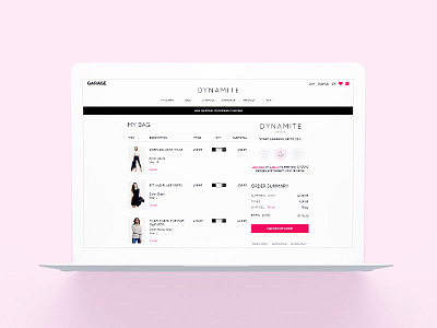 Dynamite eCommerce Checkout cart checkout clothing ecommerce fashion girls retail shopping bag style user experience ux women