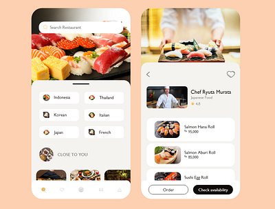 Restaurant App app ui ui design uiux uxdesign