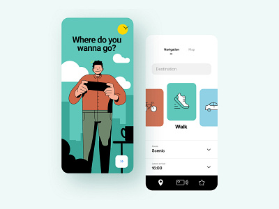 Navigation App app branding clean design flat icon illustration ios map maps minimal navigation simple ui ui design uiux ux vector web website