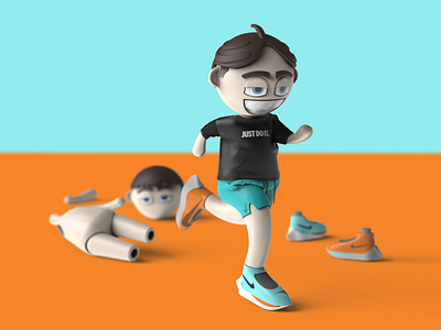 Stay Active 3d art 3d render 3d rendering brand branding character character design clothing doll figure figurine garment keyshot nike running solidworks sports toy toy design