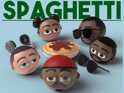 Spaghetti Remix 3d modelling 3d visual 3dart 3drender animation cover artwork music music video