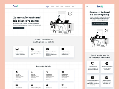 Landing page design for Teamit Academy branding design landing page landing page design logo mobile design mobile responsive responsive technology ui ui design ux