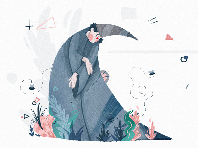 Sad wizard cute design illustration sad sad wizard web wizard