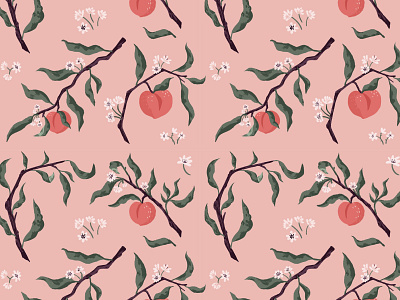 Pattern_peaches branding design drawing illustration pattern peaches poster web