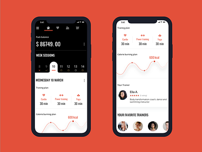 Training app by Alex on Dribbble