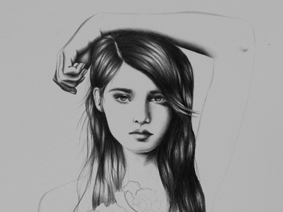 Nude / Work In Progress art detail drawing fine art girl hair illustration nude pencil portrait pose realistic