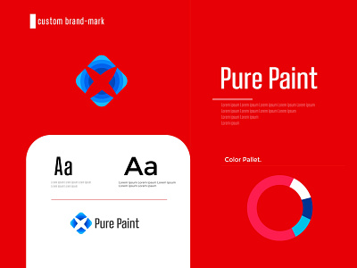 best Branding for Pure Paint branding corporate identity design icon logo logo design minimal multi color logo design multicolor for paint company vector