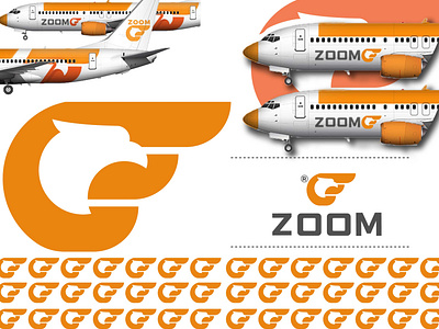 Branding for airline company | minimal eagle zoom logo design