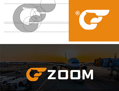 Minimal custom eagle and wings logo design for zoom airline branding minimal
