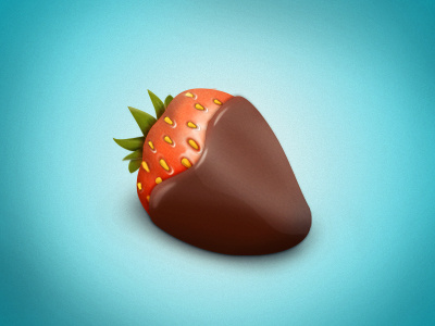 Strawberry in chocolate icon