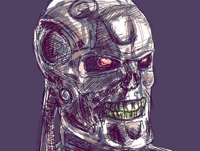 T 800 animation art character design digital draw drawing illustration t800 terminator