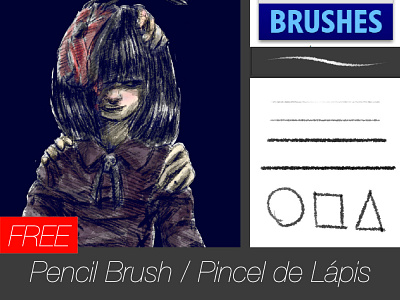 Free brush - Pencil Brush animated animation art brush brushes digital draw drawing free freebie freebrush illustration
