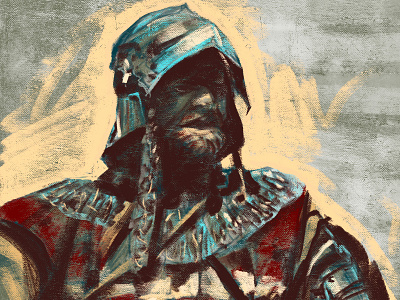 Color sketch art digital drawing fine art illustration knight knight rider oil painting portrait