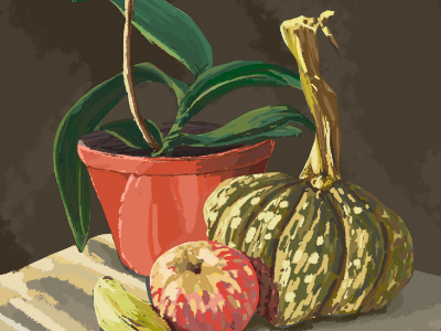 Still Life #2 apple art brush canvas classic digital food fruits paint painting realism study