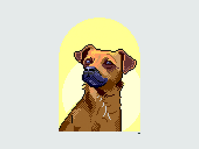 Dog 128 x 128px 16bit 8bit dog dog illustration dogs pet pixel pixelart pixelportrait portrait