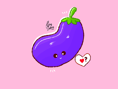 Eggplant art artwork cute design eggplant illustration illustrations kawaii logo