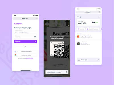 Pay - Transaction Screens app interface mobile pay pay app payment qr code screens transaction ui design