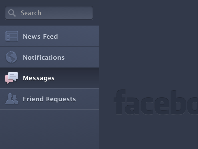 Facebook Pokki 2.0 UI app design facebook menu nav pokki ui