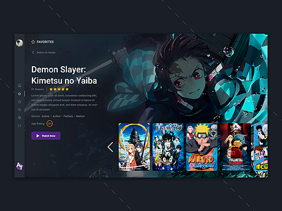 Anime/Series App anime design learning ui webdesign