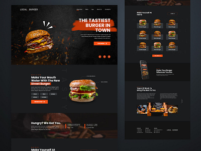 Local Burger Project burger delivery design food food app interface orange restaurant ui uiux webdesign