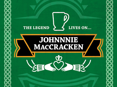 Johnnie MacCracken Craft Coffee Label celtic claddagh craft coffee irish label pub ribbon