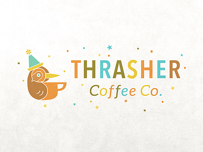 Thrasher Coffee New Years Logo bird craft coffee logo new years party