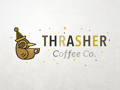 Thrasher Coffee New Years Logo Alt. bird brand coffee holiday logo new years