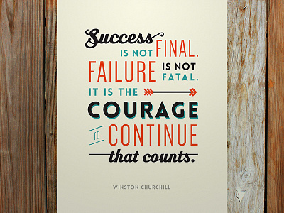 “Courage Counts” — Churchill Quote Poster