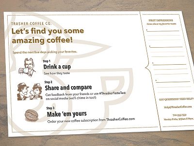 Thrasher Coffee Feedback Postcard