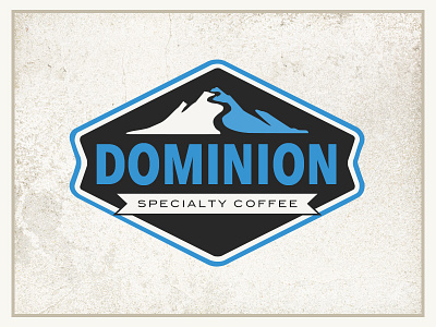 Dominion Craft Coffee Roast Label blue craft coffee dominion kirk cameron label mountains specialty