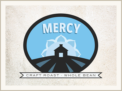 Mercy Craft Coffee Roast Label blue craft coffee house label mercy sunrise