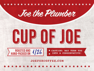 Joe the Plumber’s ‘Cup of Joe’ coffee joe label packaging plumber red textured