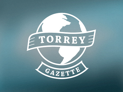 Torrey Gazette Logo blue globe logo slab serif torrey world