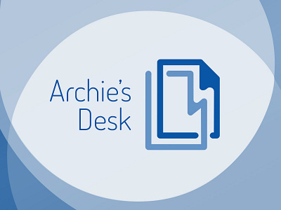 Archie’s Desk Logo blue bookmark icon pages paper