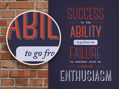 ‘No Loss of Enthusiasm’ Winston Churchill Quote Poster