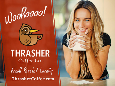 Thrasher Coffee ‘Woohoooo!’ Poster bird coffee poster red thrasher