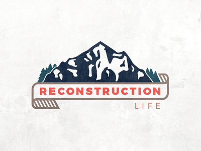 Reconstruction Life Version #2 logo mountains outdoors ribbon trees