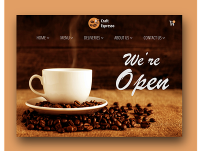 Landing page for Coffee Shop Website branding coffee coffee shop design ecommerce graphic design home page homepage landing page ui ux web design website website design