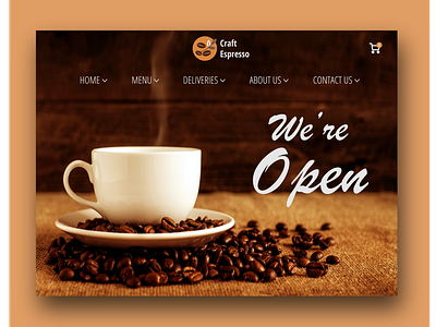 Landing page for Coffee Shop Website