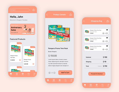 Shopping App checkout commerce design e commerce homepage illustrations mobile app product view shopping app shopping cart ui ux