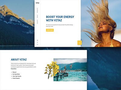 Boosted Ecommerce Landing Page clean ecommerce energy landing page minimal modern natural parallax shopify supplements web design webflow webflow design